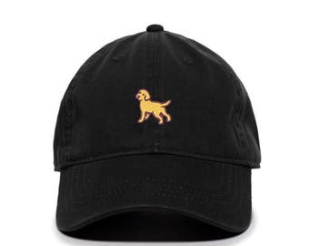 Cappello da baseball ricamato Labrador giallo in cotone regolabile per papà