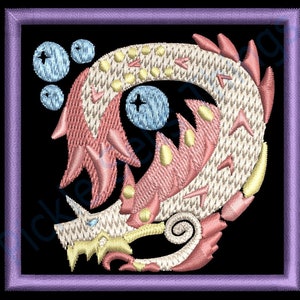 Monster Hunter Mizutsune Digital Embroidery Patch