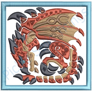 Monster Hunter Rathalos Digital Embroidery Patch