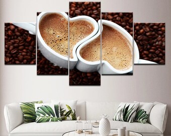 COFFEE COLLECTION KITCHEN DESIGN CANVAS WALL ART PRINT PICTURE READY TO HANG
