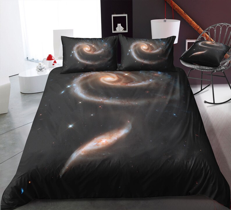 Space Duvet Cover Space Nebula Bedding Milky Way Planets Etsy