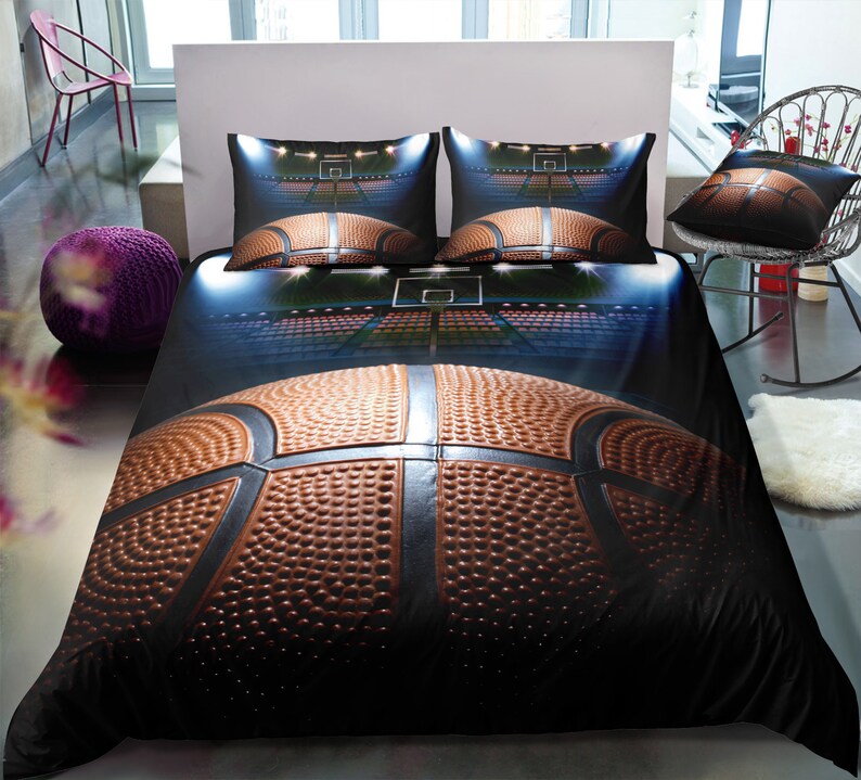 Basketball Duvet Cover Set Basket NBA duvet Cover Black Etsy