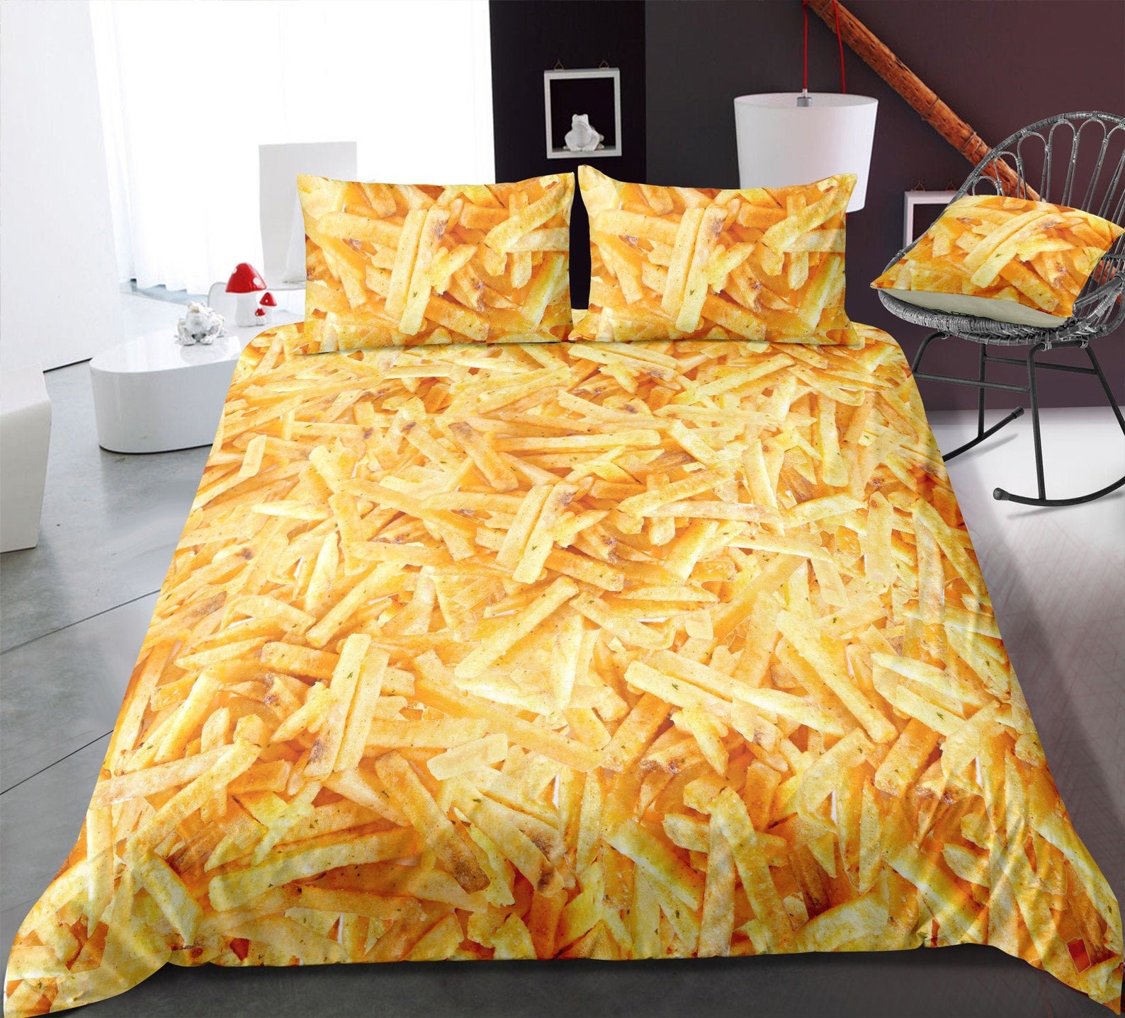 French Fries Duvet Cover Set Food Lover Bedding Set Junk | Etsy