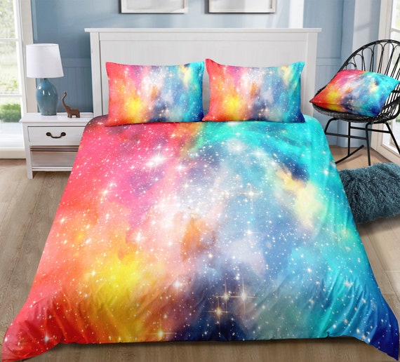 Colorful Space Duvet Cover Tie Dye Milky Way Universe | Etsy