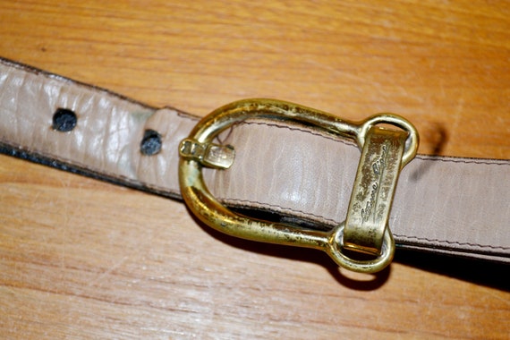 Etienne Aigner Simple 70s Vintage Leather Belt 80 / 32 display picture 2