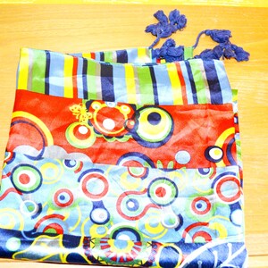 Vintage Scarf Red/Blue/White Neckerchief Vintage Clothing Retro Scarf Foulard Second Hand Wear Mid Century Vintage Clothing