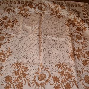 Vintage scarf 70s scarf beige / white / red / blue mid century retro vintage clothing second hand wear