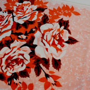 Colorful vintage terry towel roses seventies 70s Mid Century Retro terry cloth fabric sewing material