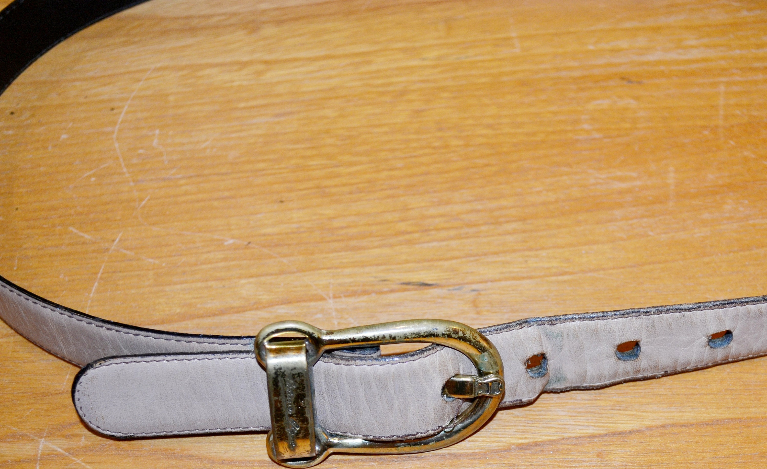 Vintage Etienne Aigner Skinny Belt Size 32 Made In Spain Etienne Aigner Vintage Skinny Leather Belt with Metal A Logo  main image 3