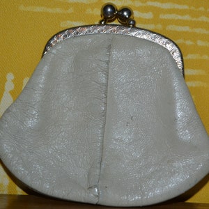 Vintage Leder Portemonnaie  Weiss 50er Jahre   Retro   Mid Century