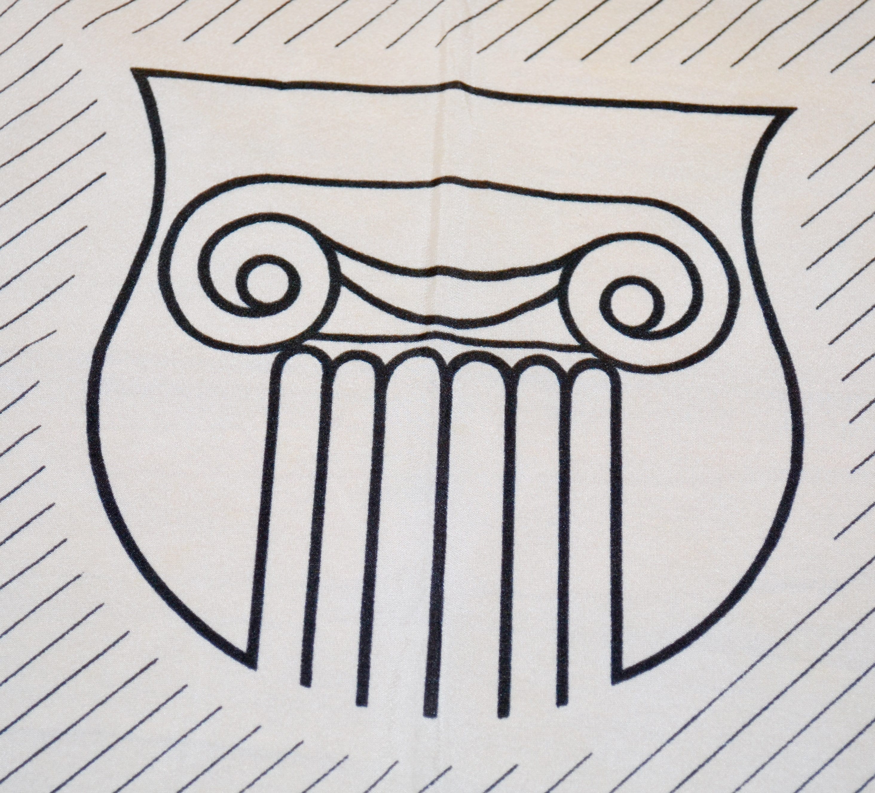 Vintage Tuch 70er Jahre Weiß/Blau Eule OWL Vintage Retro Scarf Foulard Maritim Anchor Second