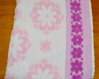 Schönes Vintage Handtuch  Bunt   Seventies 70er Jahre  Mid Century Retro terry cloth fabric sewing Material