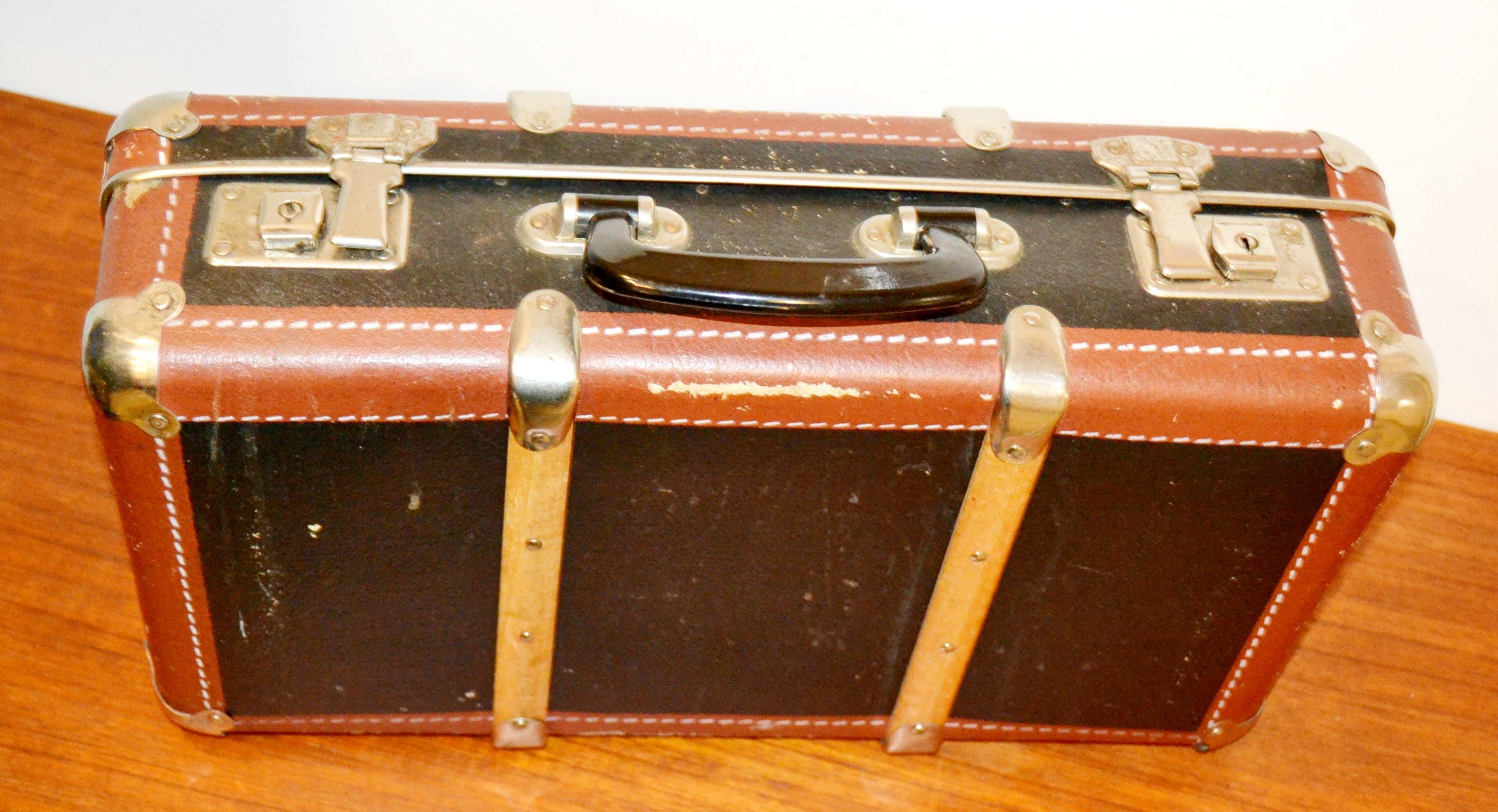 Valise En Cuir Vintage - A.RAHMAN & SONS - Années 1930 - Inde - Marron