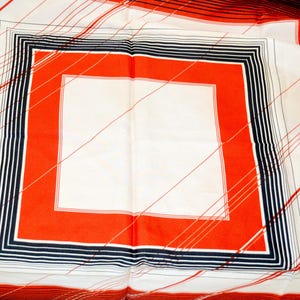 Vintage Tuch Rot/Weiß  70er Jahre Fifties scarf foulard sjaal Sciarpa Bufanda Retro Mid Century Second Hand  Clothing