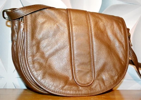 True Vintage Faux Leather Handbag by Picard Brown 70s 