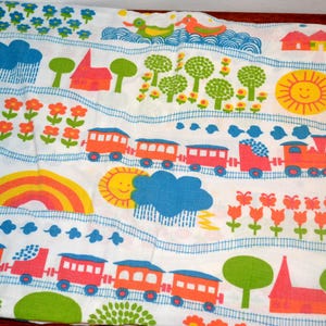 Super beautiful vintage children&#39;s bed linen by Graziela 100 x 130 white/colored made of cotton 70s retro mid century shabby chic