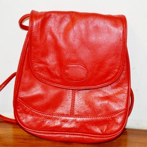 Schöne  Vintage Leder Handtasche 70er Jahre Rot Vintage Clothing  Second Hand Wear  Mid Century  Vintage Bag    Tasche Fashion