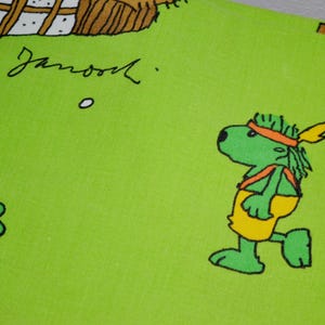 Beautiful vintage bed linen Janosch green/blue from the 80s Retro Mid Century Shabby Bedding Traumstunde