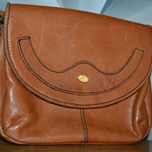 True Vintage Leather Handbag Brown 70s