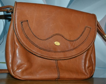 True Vintage Leder  Handtasche Braun  70er Jahre