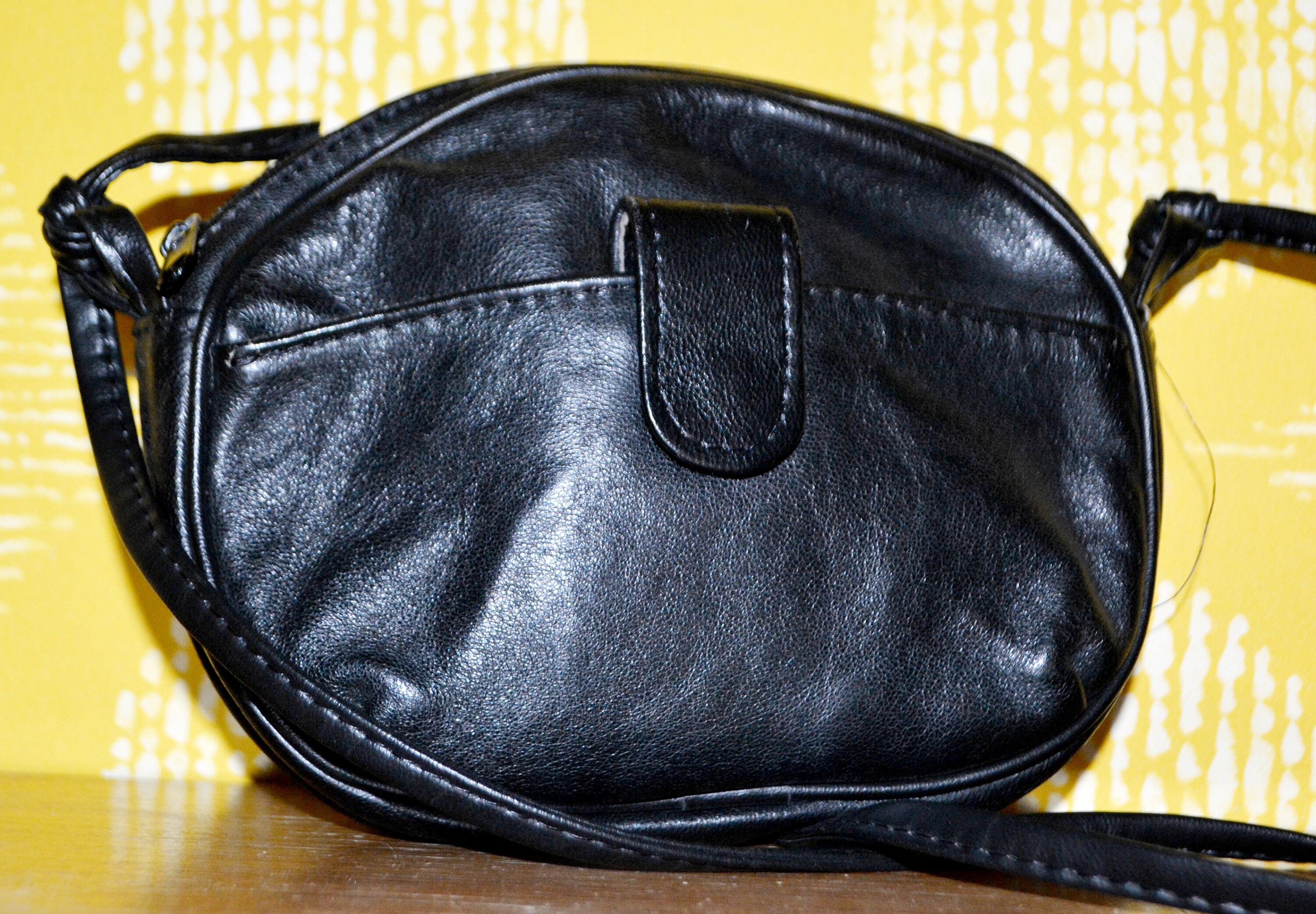Sac à Main Femme - Cuir - Noir - Forme - Rond - Bandoulière Amovible