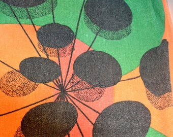 Vintage terry cloth towel, colorful bath towel, shower towel, Seventies, 70s, Mid Century, Retro, terry cloth fabric, sewing material