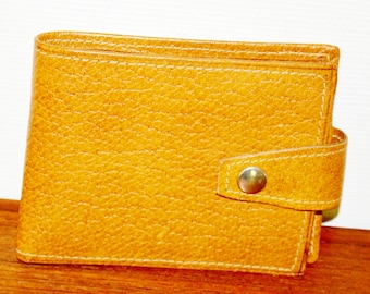 Cartera de cuero vintage marrón, estilo retro de los años 70, shabby chic, country, ropa vintage, de segunda mano.