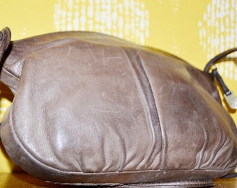 True Vintage Leather Handbag 70s Brown Second Hand Wear Vintage Clothing, Retro,Mid Century