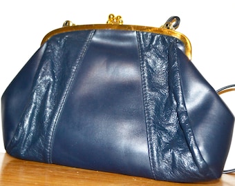 Sac à main vintage bleu années 60