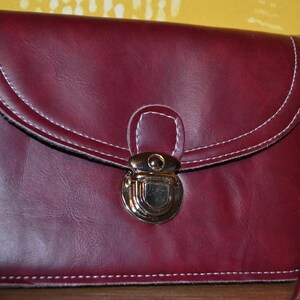 True Vintage Leder Handtasche 70er Jahre Rot  Vintage Clothing  Second Hand Wear  Mid Century  Vintage Bag    Tasche Fashion