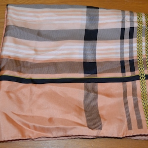 Lindo lenço vintage 70s verificado lenço basler retro cachecol foulard maritim âncora segunda mão usar roupas meados do século