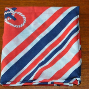 Vintage scarf 70s scarf motif red / white vintage clothing retro scarf foulard maritime anchor sailor