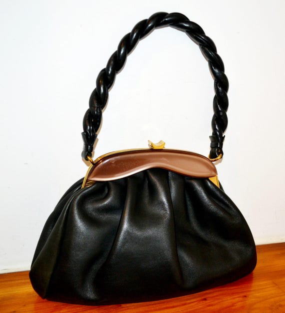 Beautiful, Elegant, High-quality Vintage Handbag, Black 