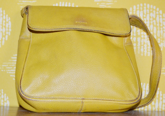 True Vintage Handbag Yellow by Picard 70s Vintage… - image 1