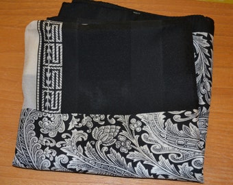 Vintage Scarf 70s Black/White Vintage Clothing Retro Scarf Foulard Pattern 2tone Second Hand Wear Clothing Clothes Neckerchief
