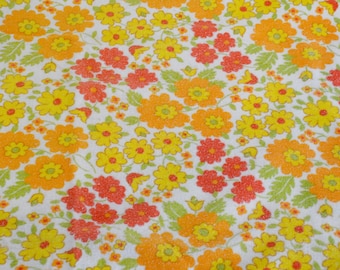Beautiful floral vintage bed sheet, cuddly fabric "flannel bedding", colorful floral retro duvet cover, 2 available