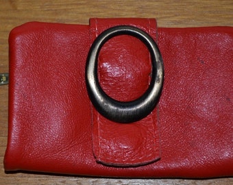 Leather wallet red sophisticated