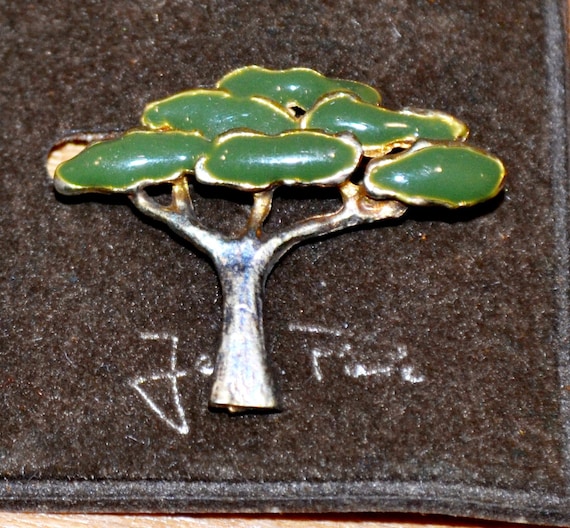 Original 70er Jahre Anstecker Baum   Metall     B… - image 2