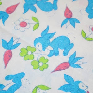 Beautiful vintage bed linen CHILDREN'S bed linen Ostalgie bunny colorful cotton 70s retro shabby chic country style vintage clothing