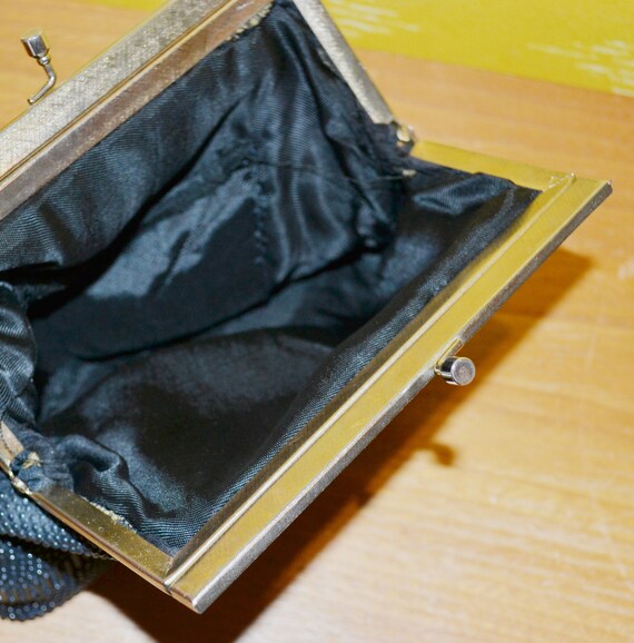 Beautiful Vintage Fabric Handbag Black Second Han… - image 3