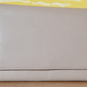 Vintage Leder Portemonnaie 70er Jahre  Beige /Braun   Second Hand Wear Vintage Clothing Retro