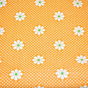 Beautiful fabric from vintage bed linen "half" duvet cover cotton orange/white 70s retro shabby chic country style vintage clothing