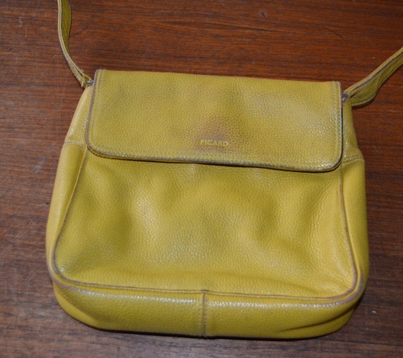 True Vintage Handbag Yellow by Picard 70s Vintage… - image 3