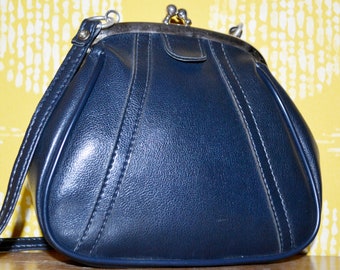 Vintage Handbag Blue 60s Retro Vintage Clothing Second Hand Wear Granny Bag