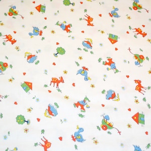 Beautiful vintage bed linen 3-piece CHILDREN'S bed linen colorful cotton 70s retro shabby chic country style vintage clothing without pillow