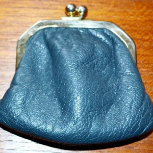 Vintage Leder Portemonnaie  Grau