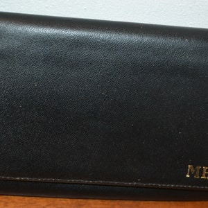 Vintage Leder Portemonnaie 70er Jahre  Schwarz  Second Hand Wear Vintage Clothing Retro