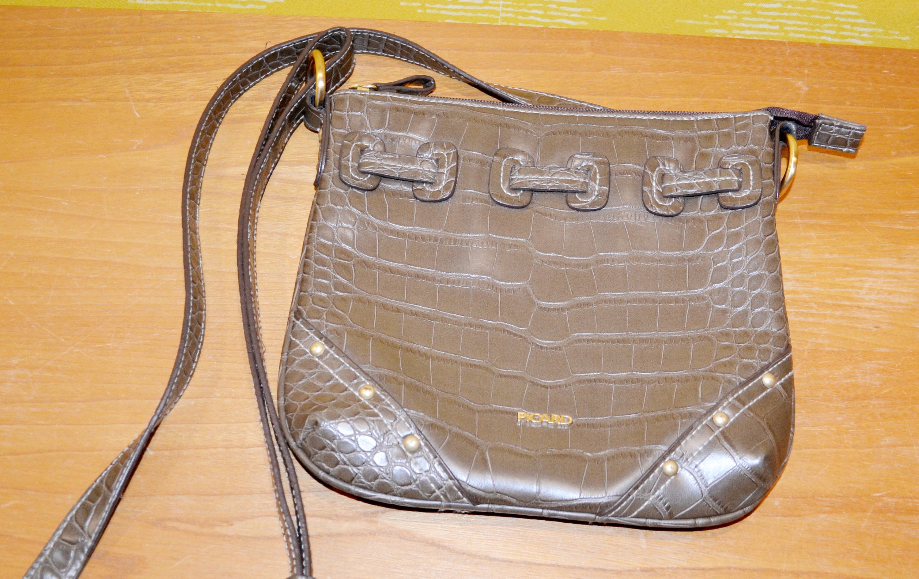 PICARD shoulder bag crocodile optics in beige