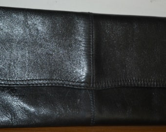 vintage simple clutch bag black 80s