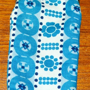 Vintage Glasses Case Fabric Blue/White 70s Second Hand Wear Vintage Clothing Retro